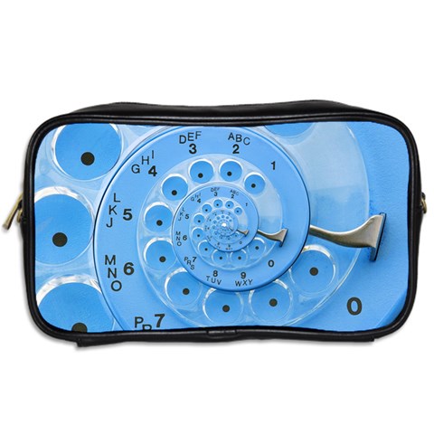 Retro Vintage Blue Rotary Dial Spiral Droste Toiletries Bag (Two Sides) from ArtsNow.com Back