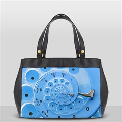 Retro Vintage Blue Rotary Dial Spiral Droste Oversize Office Handbag (2 Sides) from ArtsNow.com Front