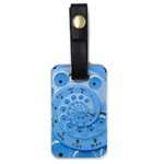 Retro Vintage Blue Rotary Dial Spiral Droste Luggage Tag (one side)