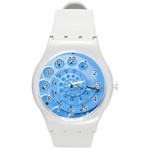 Retro Vintage Blue Rotary Dial Spiral Droste Round Plastic Sport Watch (M)