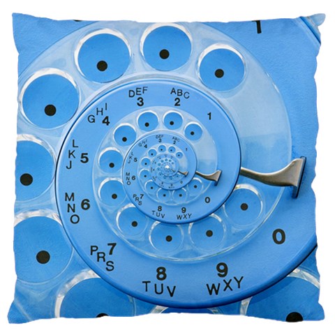 Retro Vintage Blue Rotary Dial Spiral Droste Large Cushion Case (One Side) from ArtsNow.com Front