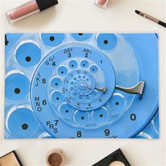 Retro Vintage Blue Rotary Dial Spiral Droste Cosmetic Bag (XXL) from ArtsNow.com Front