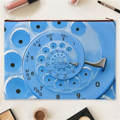 Retro Vintage Blue Rotary Dial Spiral Droste Cosmetic Bag (XXXL) from ArtsNow.com Back