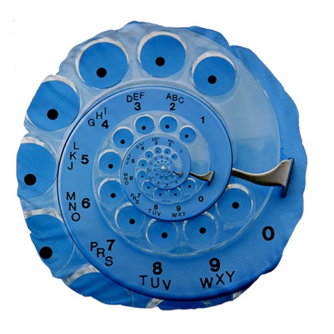 Retro Vintage Blue Rotary Dial Spiral Droste Large 18  Premium Round Cushion  from ArtsNow.com Back