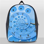 Retro Vintage Blue Rotary Dial Spiral Droste School Bag (XL)