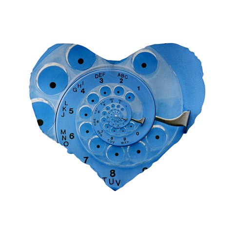 Retro Vintage Blue Rotary Dial Spiral Droste Standard 16  Premium Heart Shape Cushion  from ArtsNow.com Back