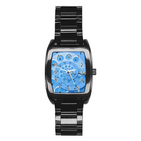 Retro Vintage Blue Rotary Dial Spiral Droste Stainless Steel Barrel Watch from ArtsNow.com Front