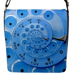 Retro Vintage Blue Rotary Dial Spiral Droste Flap Closure Messenger Bag (S)