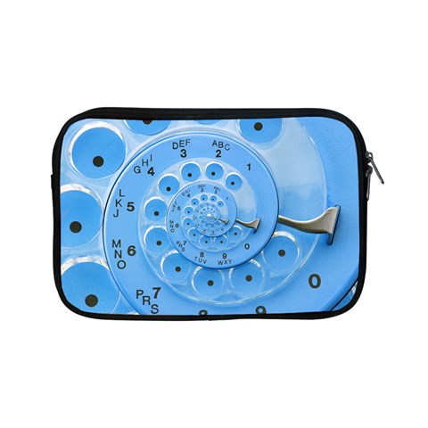 Retro Vintage Blue Rotary Dial Spiral Droste Apple iPad Mini Zipper Case from ArtsNow.com Front