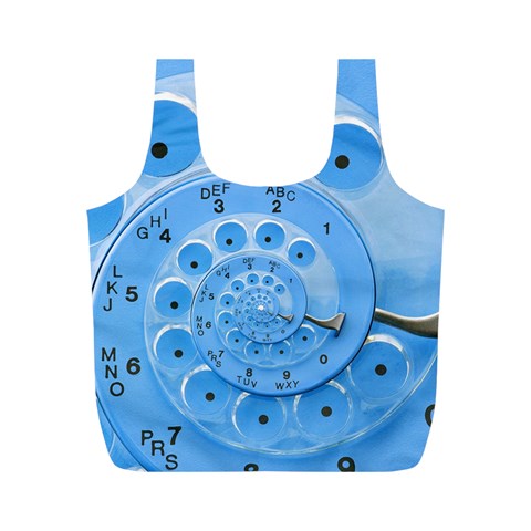 Retro Vintage Blue Rotary Dial Spiral Droste Full Print Recycle Bag (M) from ArtsNow.com Front