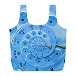 Retro Vintage Blue Rotary Dial Spiral Droste Full Print Recycle Bag (L)