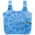 Retro Vintage Blue Rotary Dial Spiral Droste Full Print Recycle Bag (XL)