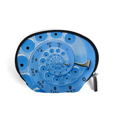 Retro Vintage Blue Rotary Dial Spiral Droste Accessory Pouch (Small) from ArtsNow.com Front