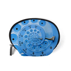 Retro Vintage Blue Rotary Dial Spiral Droste Accessory Pouch (Small) from ArtsNow.com Back