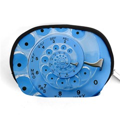 Retro Vintage Blue Rotary Dial Spiral Droste Accessory Pouch (Medium) from ArtsNow.com Front