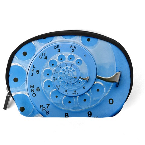 Retro Vintage Blue Rotary Dial Spiral Droste Accessory Pouch (Large) from ArtsNow.com Back