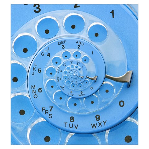 Retro Vintage Blue Rotary Dial Spiral Droste Drawstring Pouch (Large) from ArtsNow.com Front