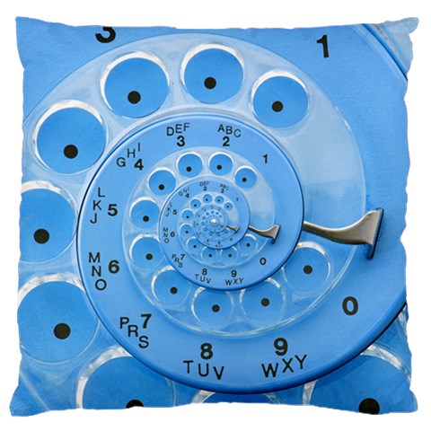 Retro Vintage Blue Rotary Dial Spiral Droste Large Flano Cushion Case (One Side) from ArtsNow.com Front