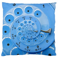 Retro Vintage Blue Rotary Dial Spiral Droste Large Flano Cushion Case (Two Sides) from ArtsNow.com Front