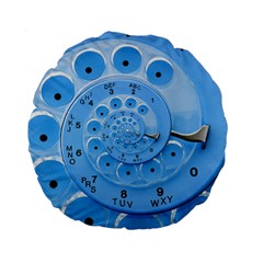 Retro Vintage Blue Rotary Dial Spiral Droste Standard 15  Premium Flano Round Cushion  from ArtsNow.com Front