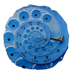 Retro Vintage Blue Rotary Dial Spiral Droste Large 18  Premium Flano Round Cushion  from ArtsNow.com Front