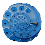 Retro Vintage Blue Rotary Dial Spiral Droste Large 18  Premium Flano Round Cushion 