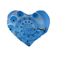 Retro Vintage Blue Rotary Dial Spiral Droste Standard 16  Premium Flano Heart Shape Cushion  from ArtsNow.com Front