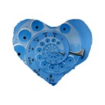 Retro Vintage Blue Rotary Dial Spiral Droste Standard 16  Premium Flano Heart Shape Cushion 