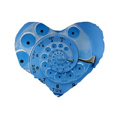 Retro Vintage Blue Rotary Dial Spiral Droste Standard 16  Premium Flano Heart Shape Cushion  from ArtsNow.com Back