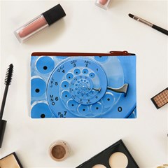 Retro Vintage Blue Rotary Dial Spiral Droste Cosmetic Bag (XS) from ArtsNow.com Back