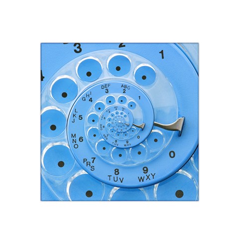 Retro Vintage Blue Rotary Dial Spiral Droste Satin Bandana Scarf from ArtsNow.com Front