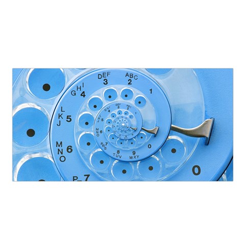 Retro Vintage Blue Rotary Dial Spiral Droste Satin Shawl from ArtsNow.com Front