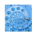 Retro Vintage Blue Rotary Dial Spiral Droste Small Satin Scarf (Square)