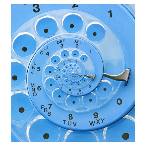 Retro Vintage Blue Rotary Dial Spiral Droste Drawstring Pouch (XXL) from ArtsNow.com Front