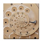 Retro Vintage Beige Rotary Dial Spiral Droste Tile Coaster