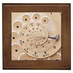 Retro Vintage Beige Rotary Dial Spiral Droste Framed Tile