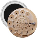 Retro Vintage Beige Rotary Dial Spiral Droste 3  Magnet