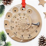 Retro Vintage Beige Rotary Dial Spiral Droste Ornament (Round)