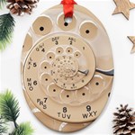 Retro Vintage Beige Rotary Dial Spiral Droste Ornament (Oval)