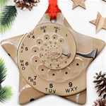 Retro Vintage Beige Rotary Dial Spiral Droste Ornament (Star)