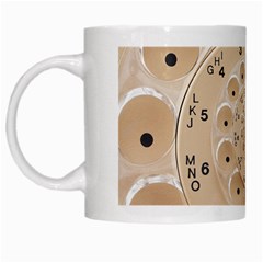 Retro Vintage Beige Rotary Dial Spiral Droste White Mug from ArtsNow.com Left