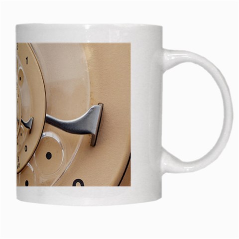 Retro Vintage Beige Rotary Dial Spiral Droste White Mug from ArtsNow.com Right