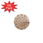 Retro Vintage Beige Rotary Dial Spiral Droste 1  Mini Magnet (100 pack) 