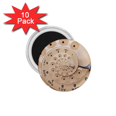 Retro Vintage Beige Rotary Dial Spiral Droste 1.75  Magnet (10 pack)  from ArtsNow.com Front