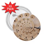 Retro Vintage Beige Rotary Dial Spiral Droste 2.25  Button (10 pack)