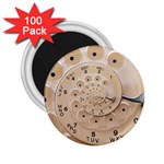 Retro Vintage Beige Rotary Dial Spiral Droste 2.25  Magnet (100 pack) 