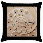 Retro Vintage Beige Rotary Dial Spiral Droste Throw Pillow Case (Black)