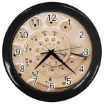 Retro Vintage Beige Rotary Dial Spiral Droste Wall Clock (Black)