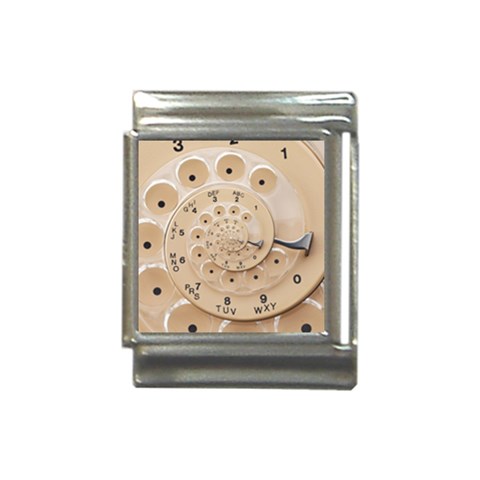 Retro Vintage Beige Rotary Dial Spiral Droste Italian Charm (13mm) from ArtsNow.com Front