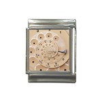 Retro Vintage Beige Rotary Dial Spiral Droste Italian Charm (13mm)